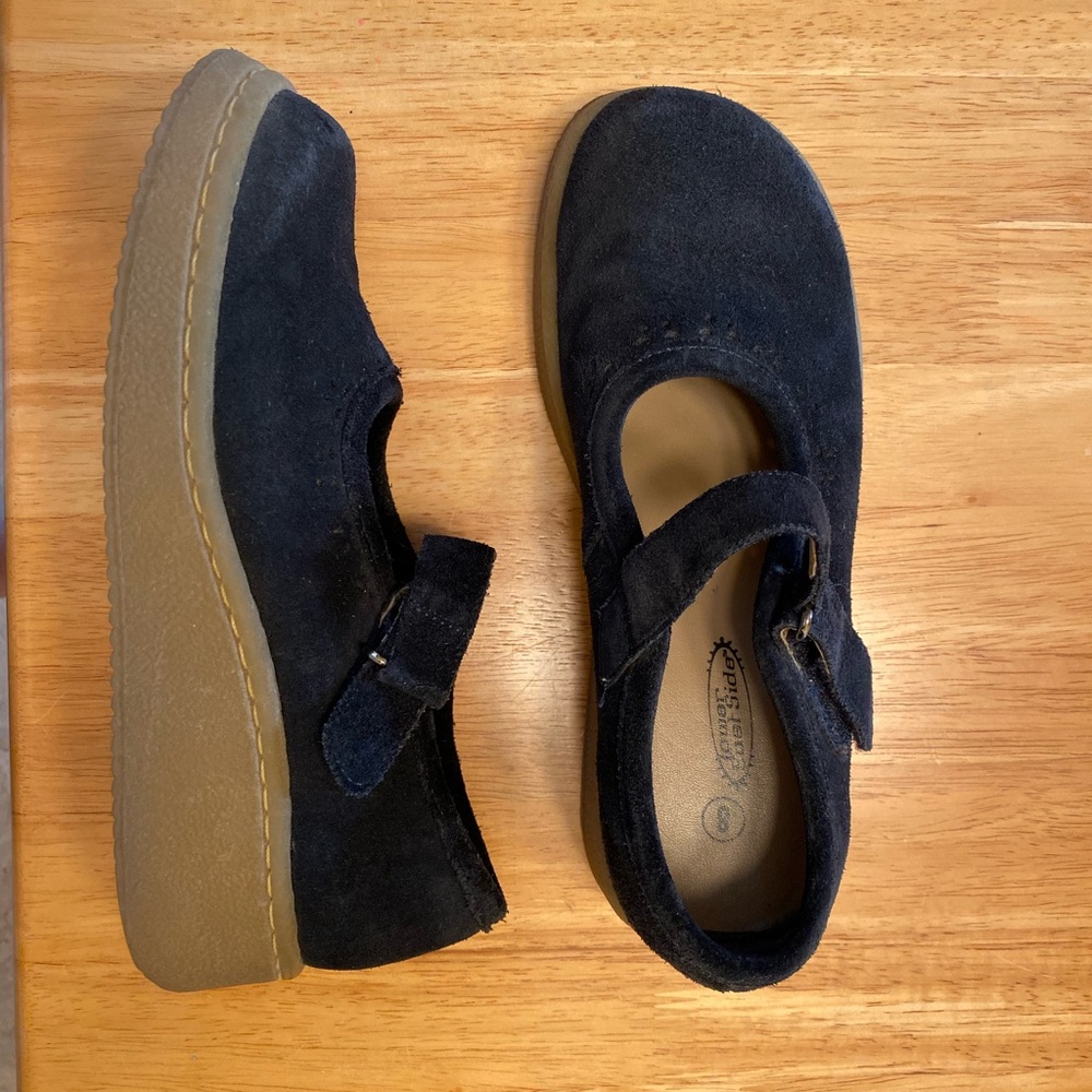 Lower East Side navy suede platform Mary Janes 8